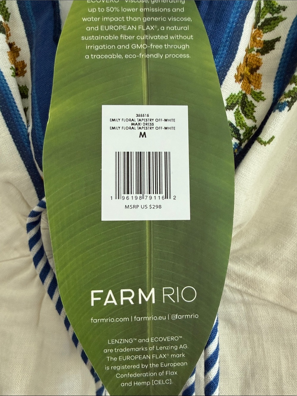 FARM Rio White Maxi Dress with Blue and Yellow Floral Embroidery - Picture 2 of 8